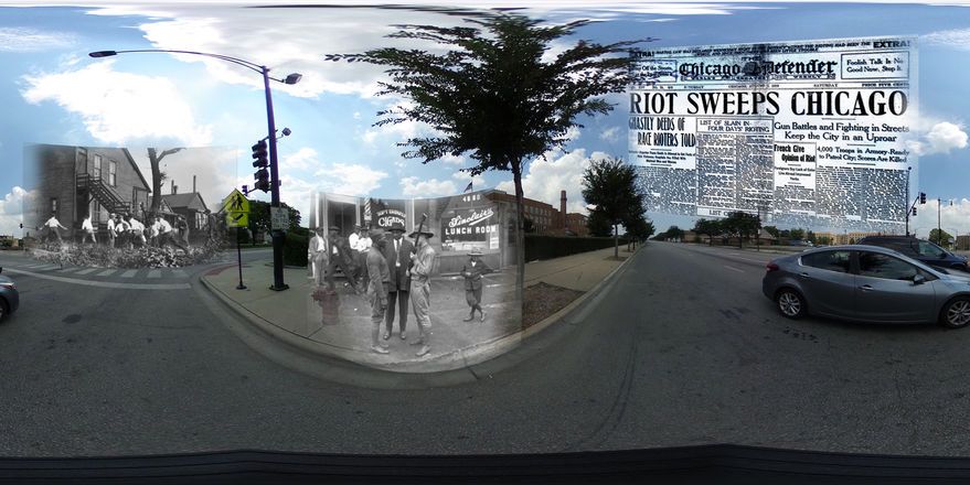 This pano from Beeson’s Google Expedition features the 1919 Chicago Race Riot. Students around the world will be transported to historic events such as this.