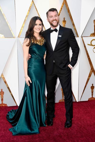 Elaine and her husband, Kerrin in the red carpet at the Oscars